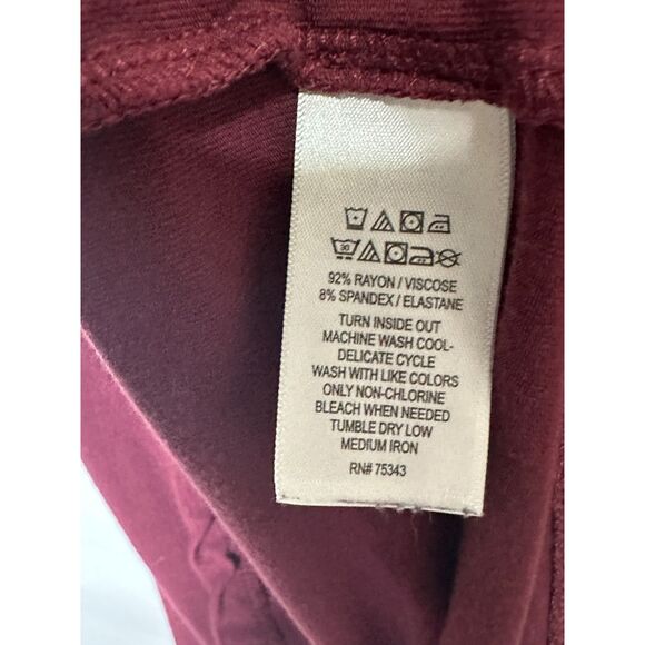 C&C California Women's Burgundy Color Stretchy Knit Cap Sleeve Dress Size XL - Picture 4 of 4